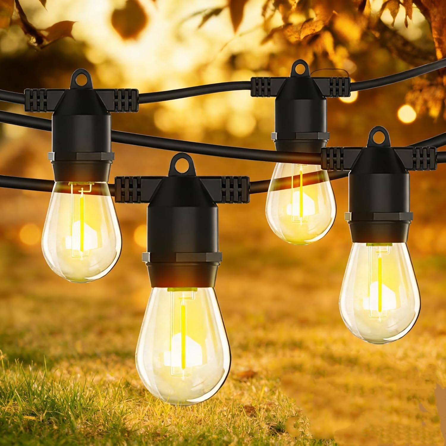 27ft Shatterproof LED String Lights IP65 Outdoor 10 Bulbs E26 Warm White for Gar gallery