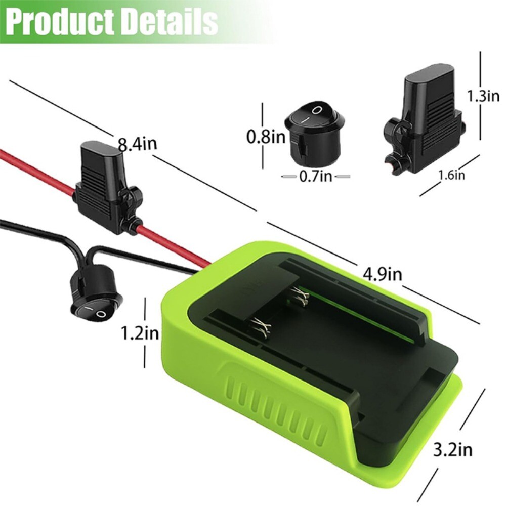 Converter Power Wheel Adapter For Ryobi 40V Li-ion Battery with Fuse & Switch gallery