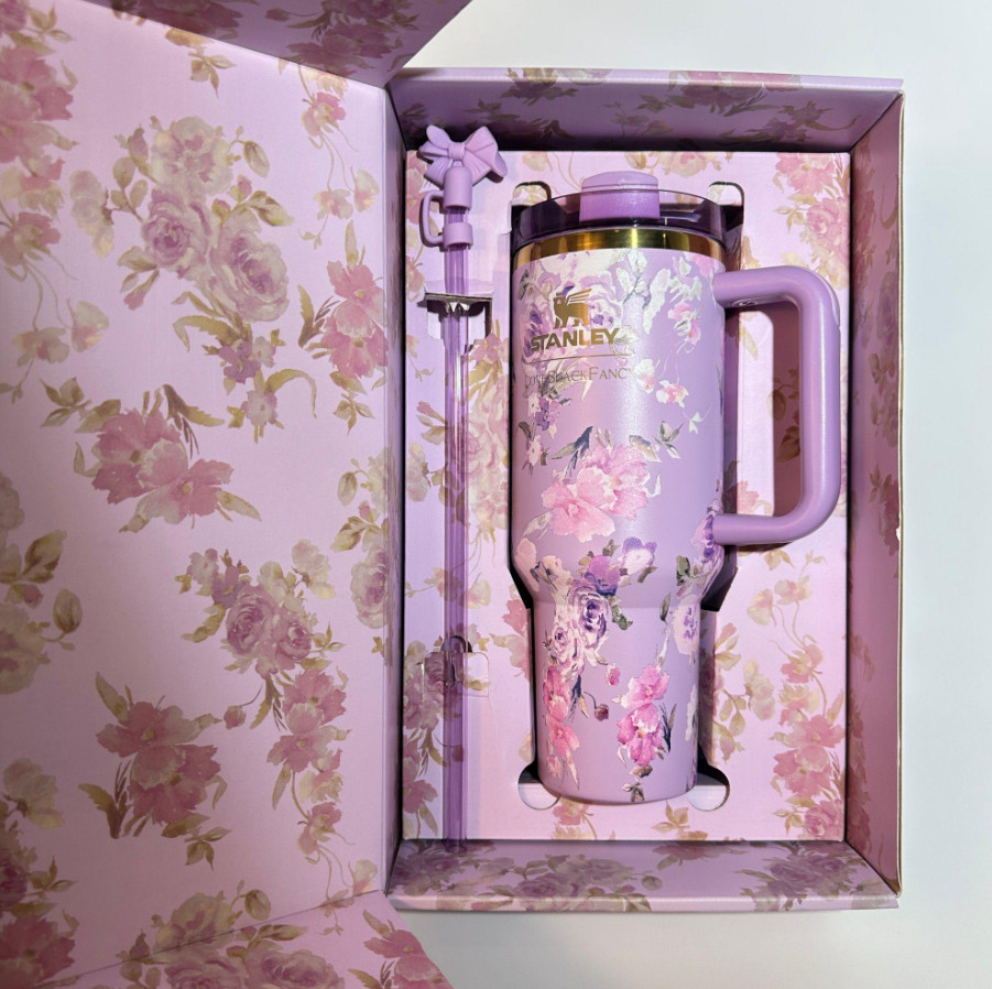 Stanley Love Shack Fancy Quencher - Happy Thoughts Rosa Beaux Purple 40 oz gallery