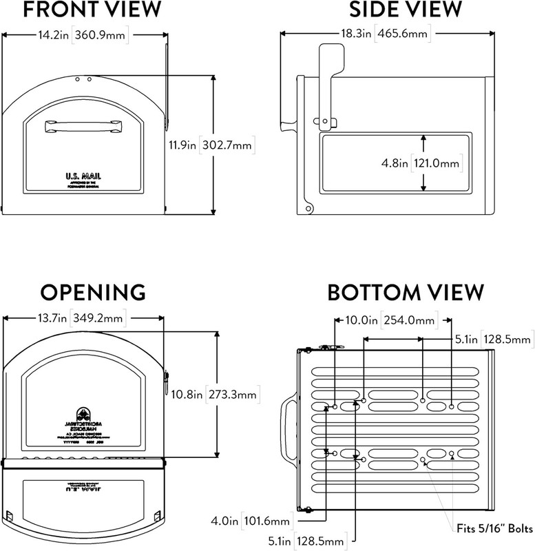 Architectural Mailboxes 950020P-10 Centennial Post Mount Mailbox, Extra Large gallery