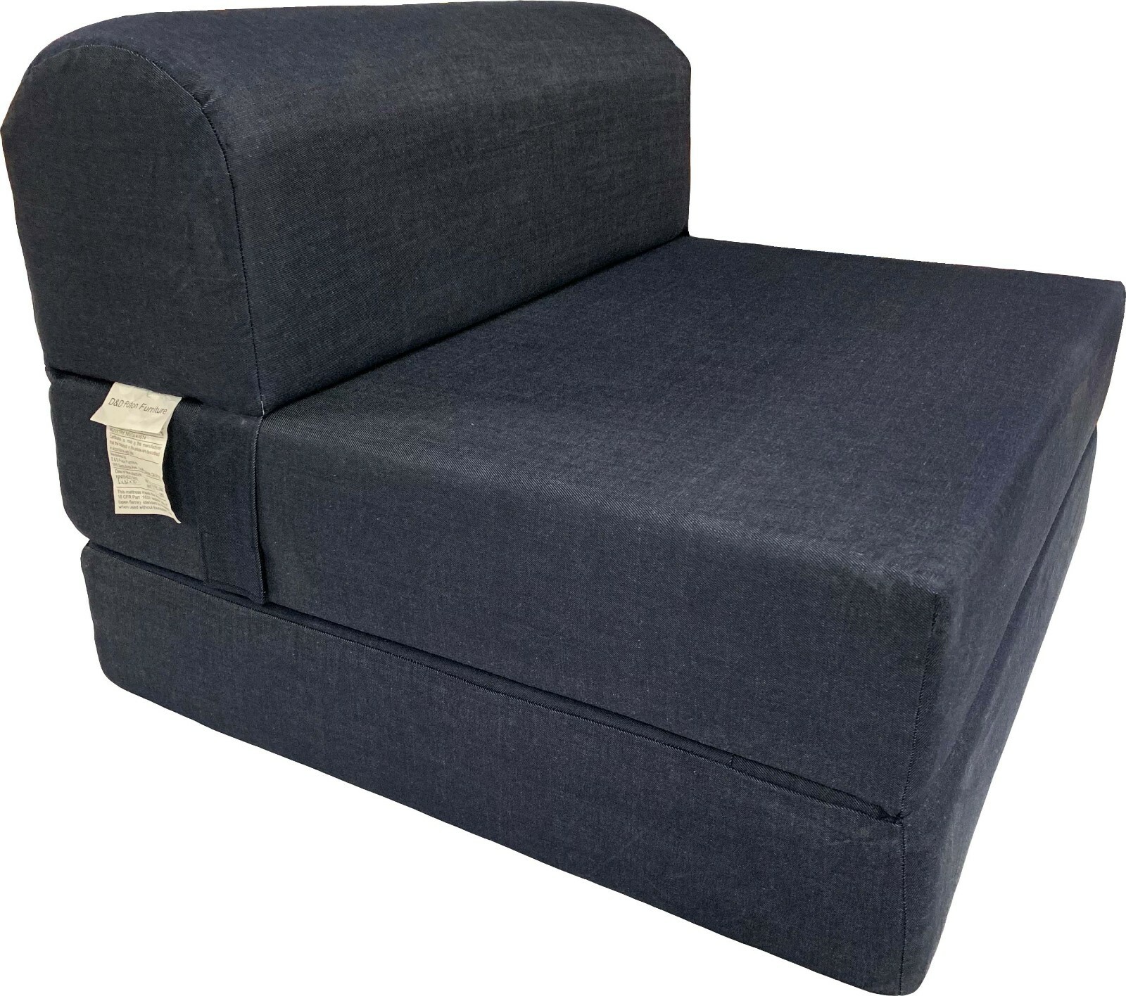 Twin Portable Flip Sleeper Chair Folding Foam Beds 6x32x70 Dark Blue Denim gallery