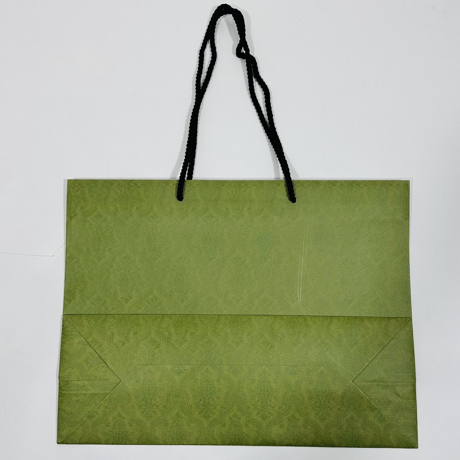 GUCCI Authentic Shopping Gift Bag Tote Green Limited Print Embossed 19x14x7 gallery