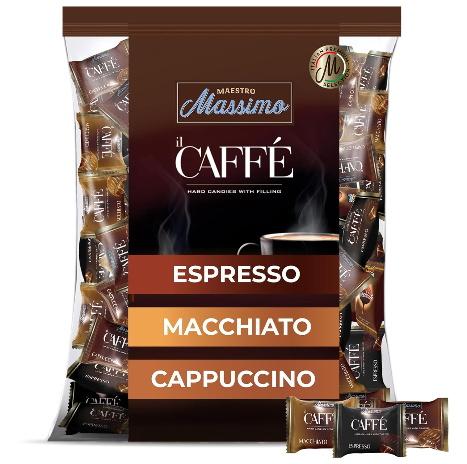 Maestro Massimo Assorted Coffee Candy - Individually Wrapped 7.05 oz Bag, 3mg Ca gallery