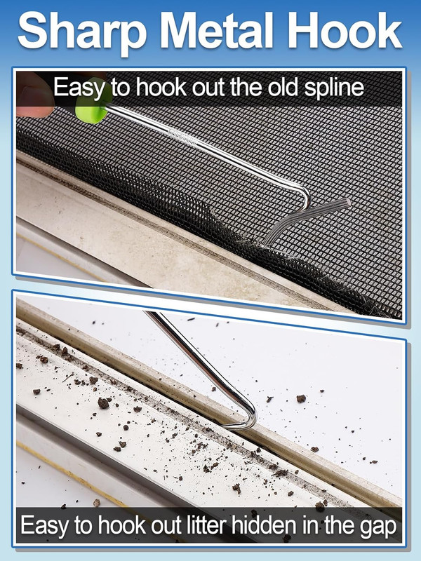 Screen Repair Kit - 3 in 1 Screen Tools Including Roller, 0.14In X 32.8Ft Spline gallery