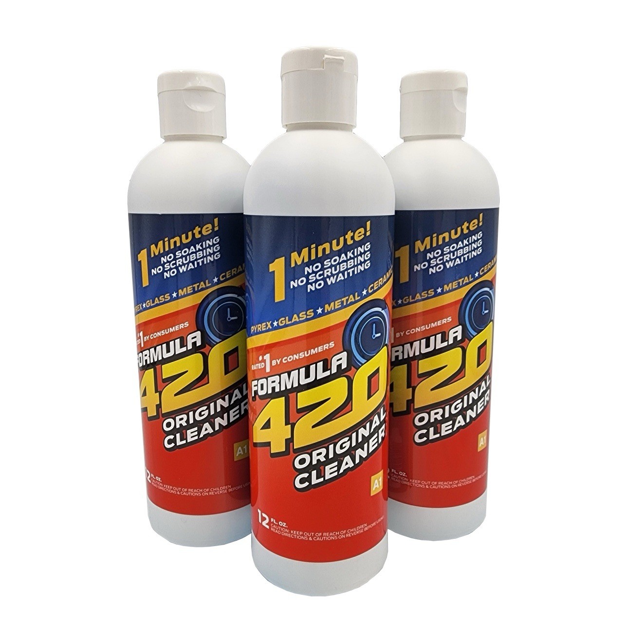 Glass Cleaner - Ceramic Metal - Bong Hookah -Safe Cleaner 12 Oz Bottle 3 Packs gallery