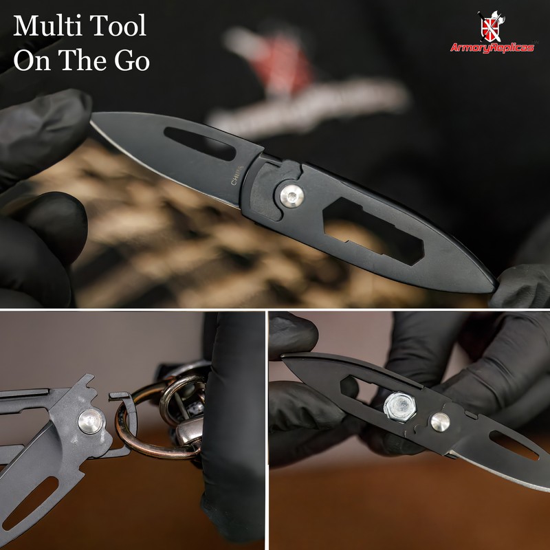 Field Cricket Free Lock Utility Knife | Emergency Folding Black Blade 4.5 Inches gallery