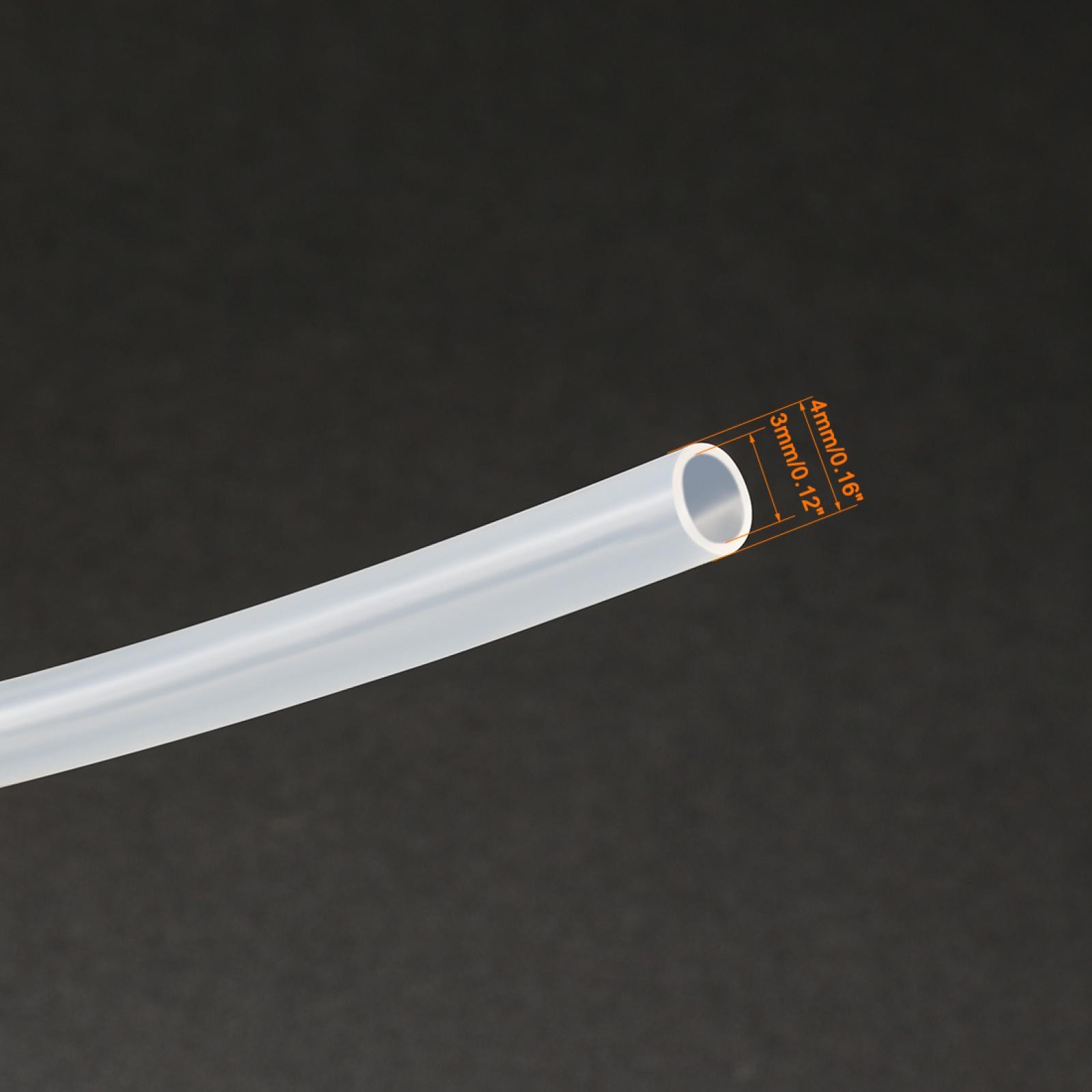 3mm x 4mm Silicone Transparent Pipe Water Air Flexible Pump 5m 16.4Ft Long gallery