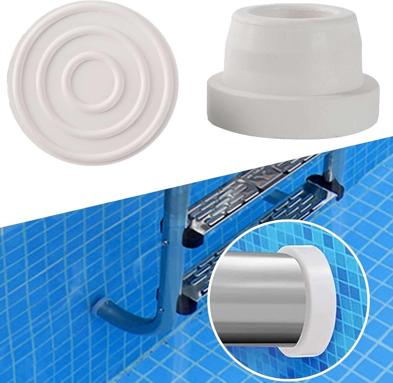 2-Pack, White Inside Pools Ladder Bumpers for Inground Pools Ladder Rubber En... gallery