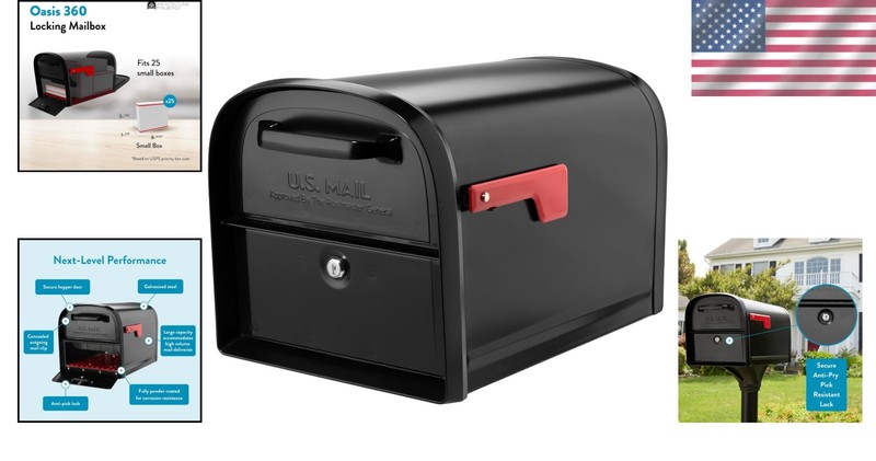 Extra Large Oasis 360 Locking Mailbox with Double Door - Stylish and Strong gallery