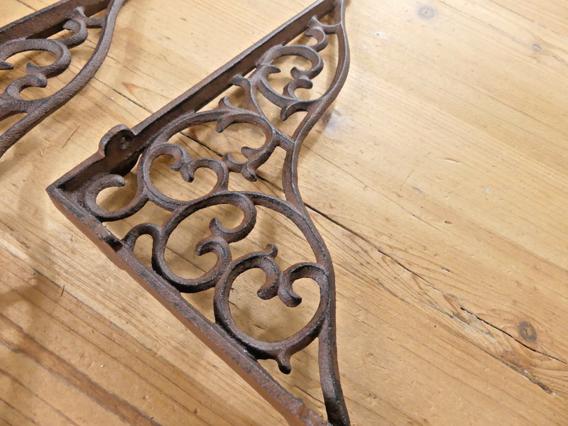 6 LARGE Shelf Braces Wall Brackets Cast Iron Brackets Vine Garden Corbels Rustic gallery