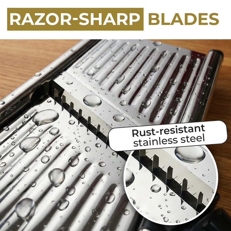 Adjustable Mandoline Slicer for Vegetables, Fruits, Stainless Steel gallery