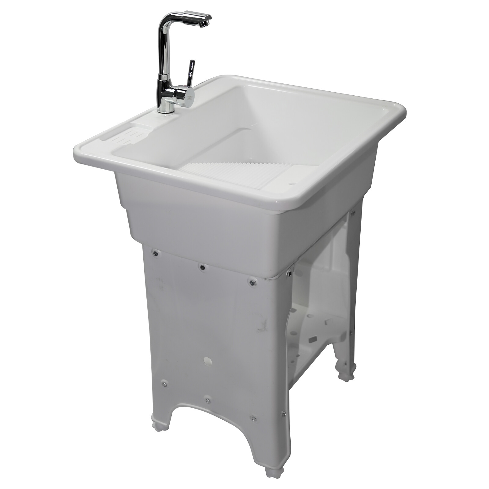 New Freestanding Kitchen Sink Commercial Laundry Utility Room Sinks Faucet White gallery