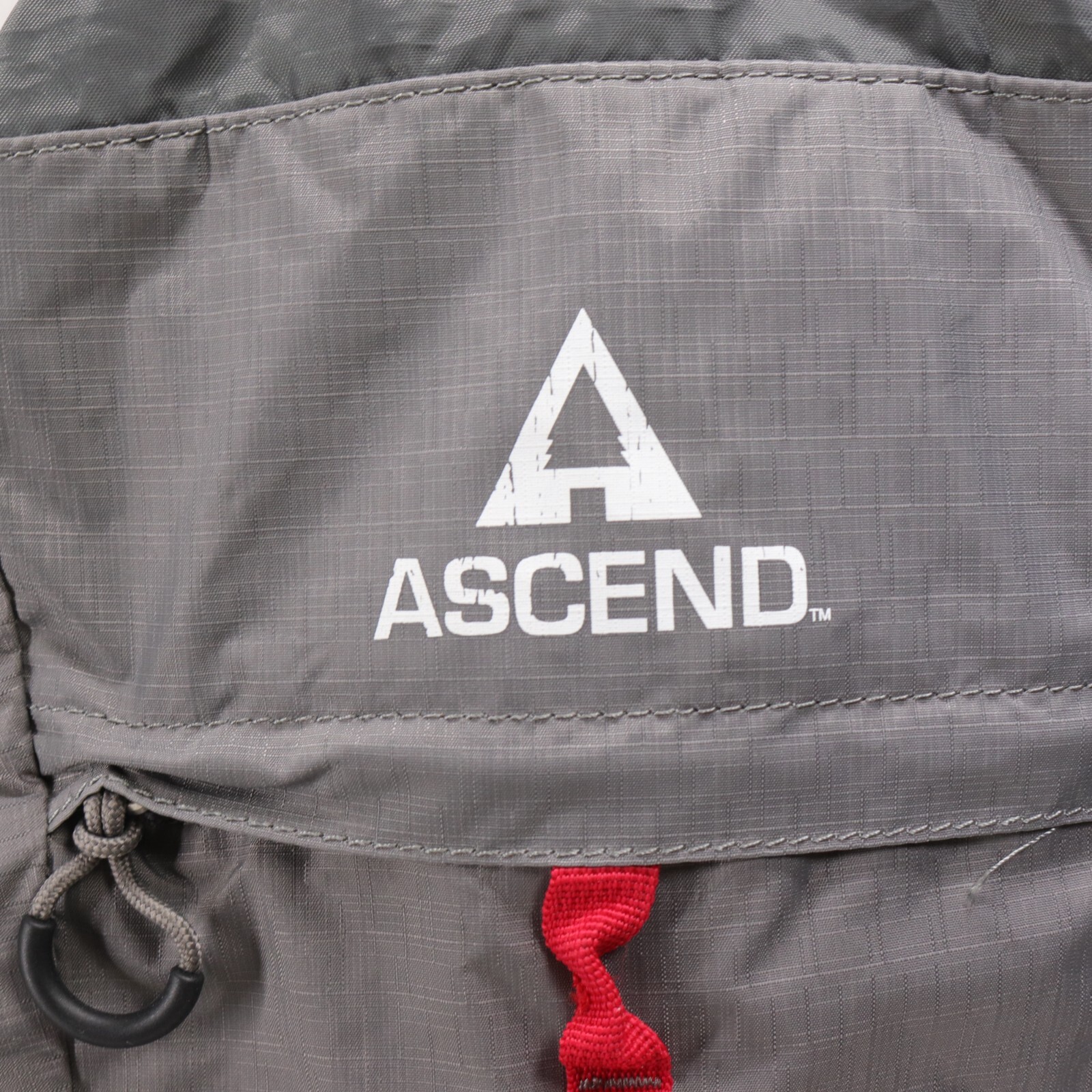 Ascend Backpack Water Resistant Hiking Light Pack Drawstring Folding Gray Nylon 2