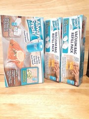 New Always Fresh Seal Vac 8 Piece System Vacuum Food Sealer with two refill pack