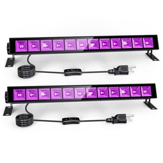 45W LED Black Light Bars IP65 Blacklights with 59inch Plug& 15.7in-2packs gallery