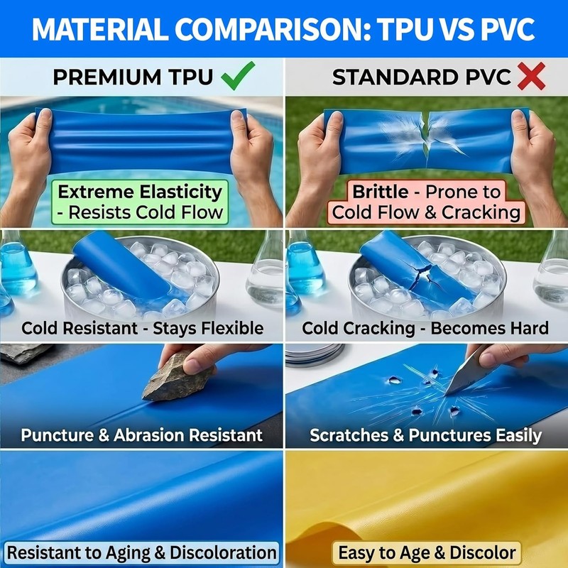 Extra Large Pool Patch Repair Kit, 4ft x 2.8ft TPU Heavy Duty Vinyl Pool Liner P gallery