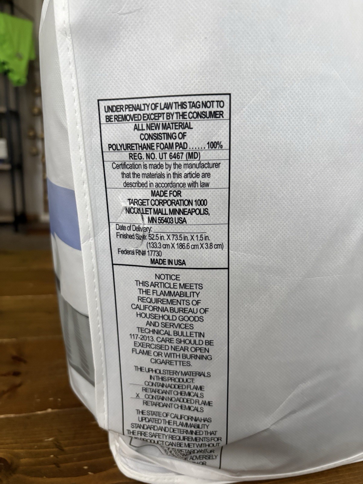 Reversible Memory Foam 1.5" Mattress Topper - Room Essentials FULL New! gallery