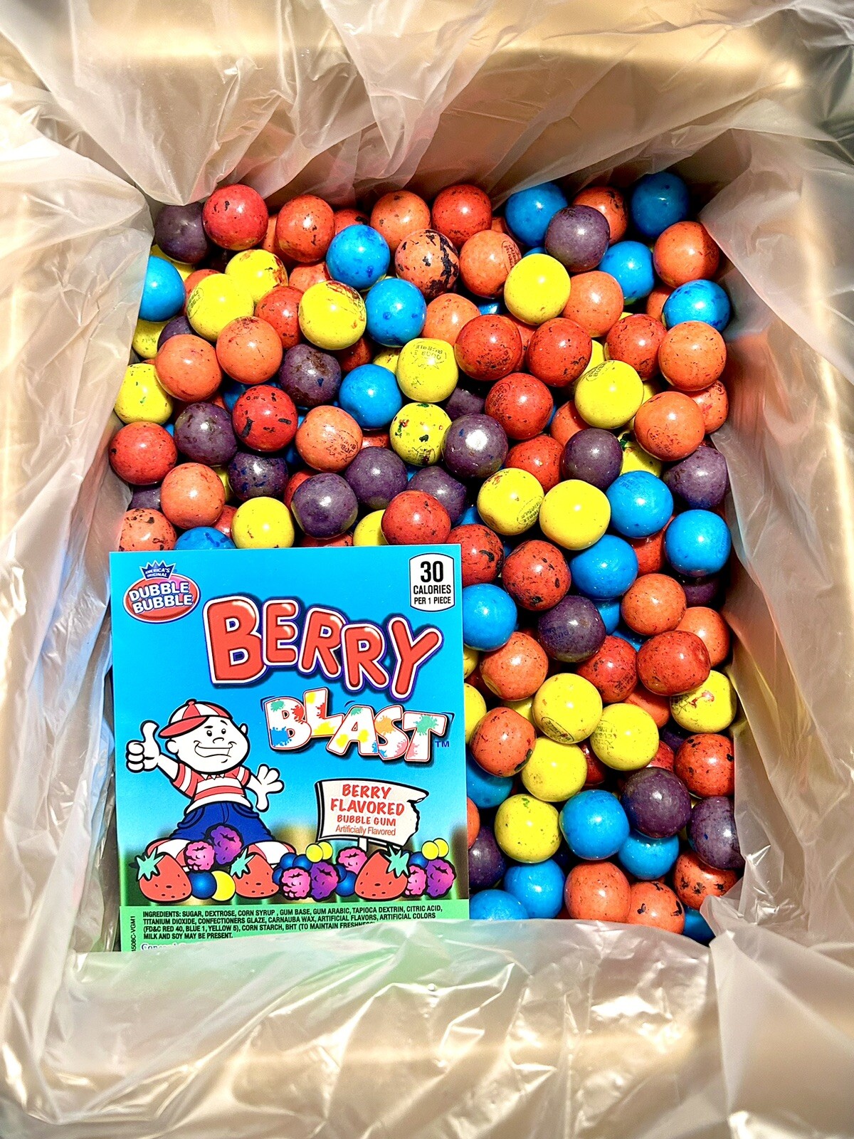 Dubble Bubble Gumballs One Inch Candy Bulk 1LB 3LB 4LB 5LB Berry Blast Flavor gallery