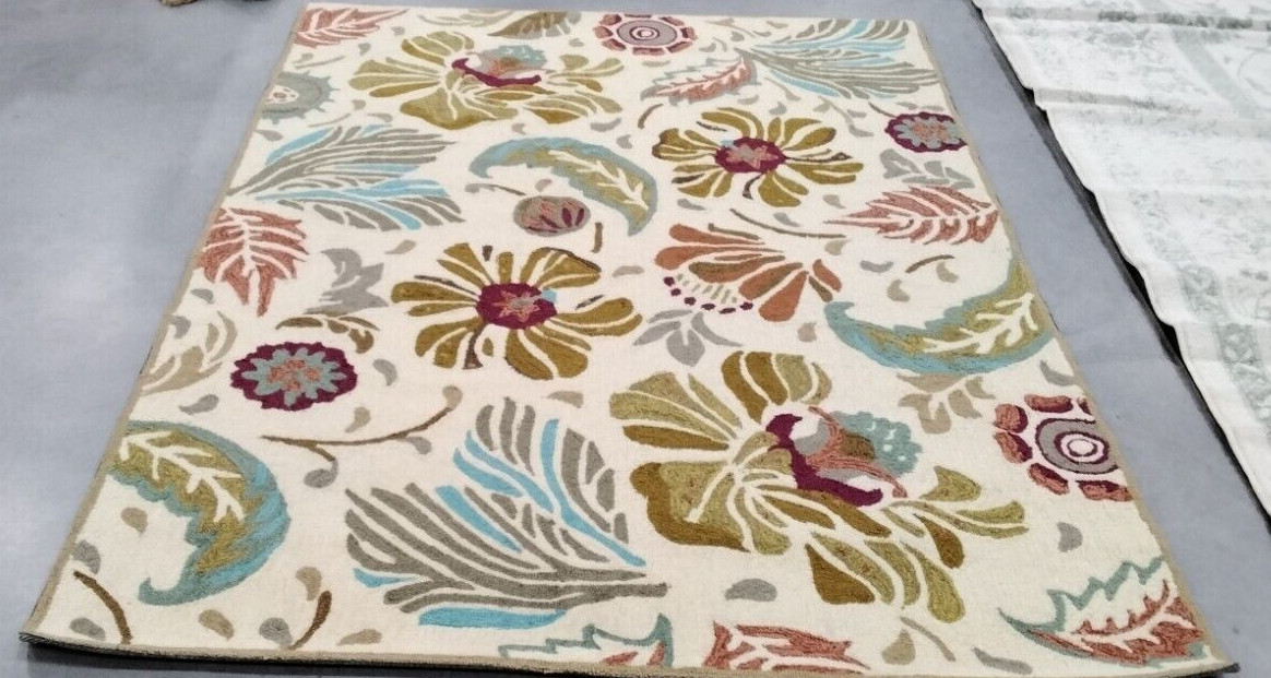 IVORY / GREY 5' X 8' Back Stain Rug, Reduced Price 1172724060 FRS475A-5 gallery