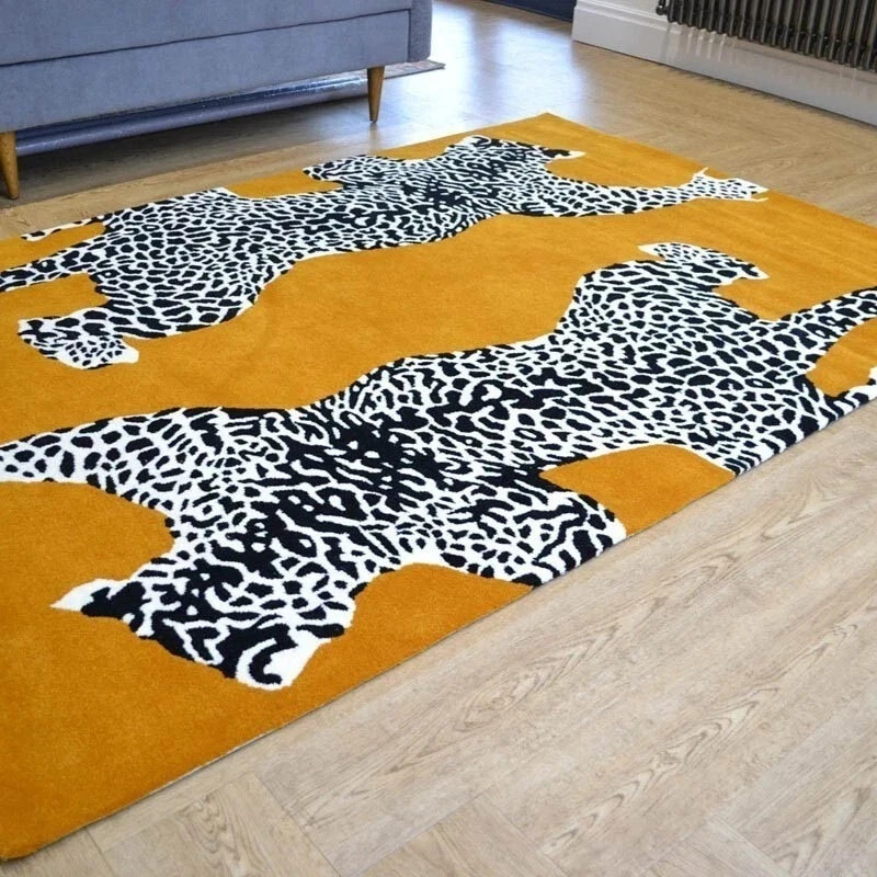 9x10 ft Handmade Hand‑Tufted Wool Area Rug Mustard Yellow Modern Living Room Rug gallery