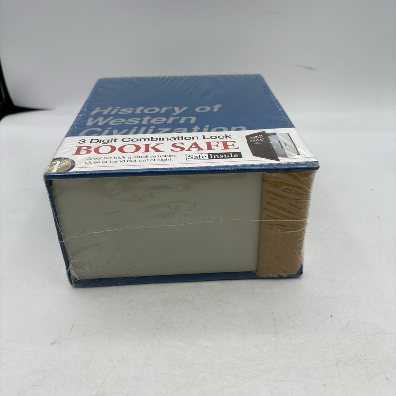 Safe Inside Book Safe 3 Digit Combo Lock Blue History West Civ Theft Protection gallery