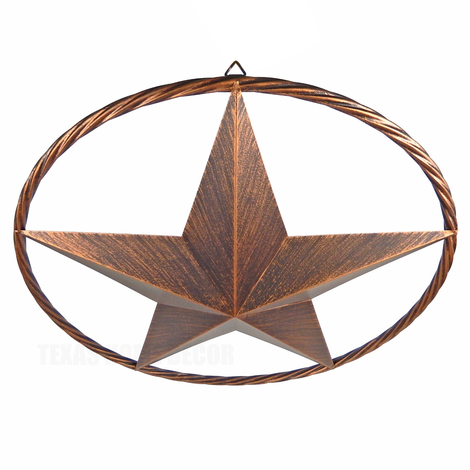 Metal Barn Star with Rope Ring Circle Large Texas Western Brushed Copper 17.5 in gallery