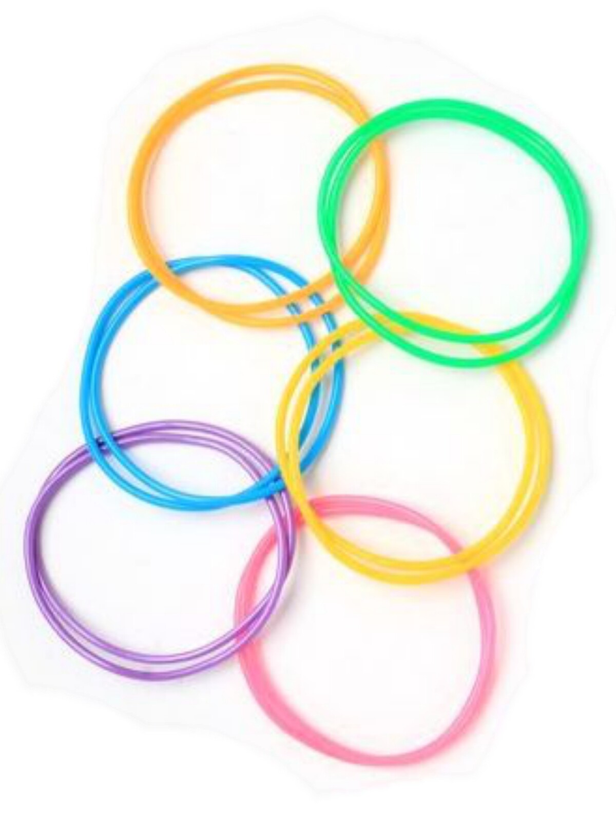12 Girls Multi-Coloured Neon Bright Jelly Bangles Bracelets gallery