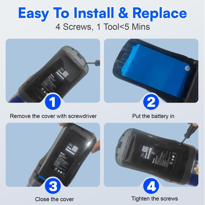 High-Capacity 21.6V 4600mAh Replacement Battery for Shark Cordless Vacuums IX140 gallery