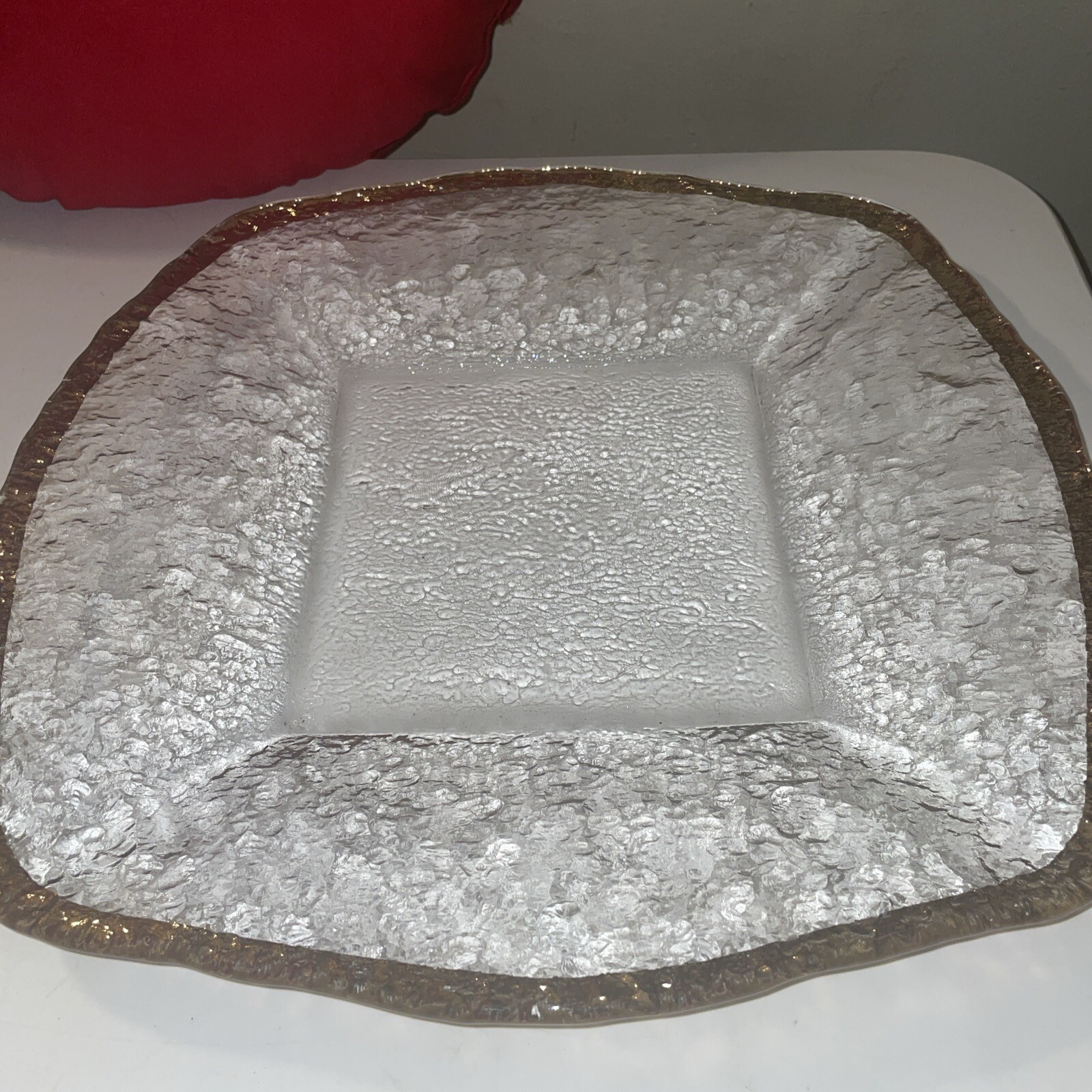 IVV Glacier Square 13.5 In Platter Trimmed In Gold gallery
