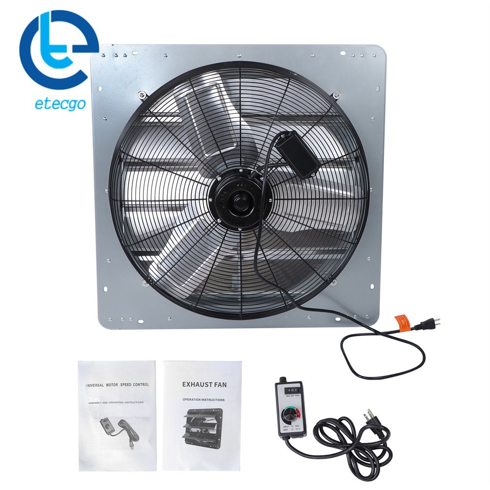 24 Inch W/ Speed Controller and Power Cord Kit Wall Mounted Shutter Exhaust Fan gallery