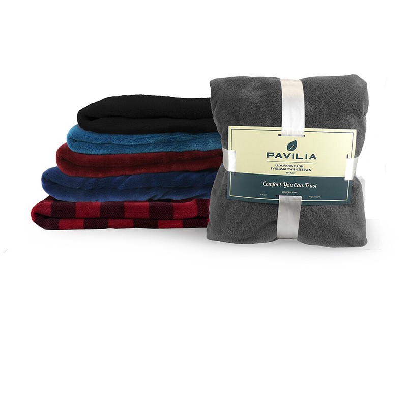 Fleece Wearable Blanket With Sleeves Foot Pocket Plush Microfiber TV Nap Gift gallery