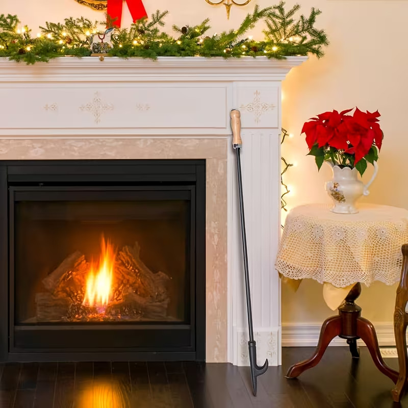 Heavy Duty 32” Long Fireplace Fire Pit Campfire Poker Stick and 26” Fireplace... gallery