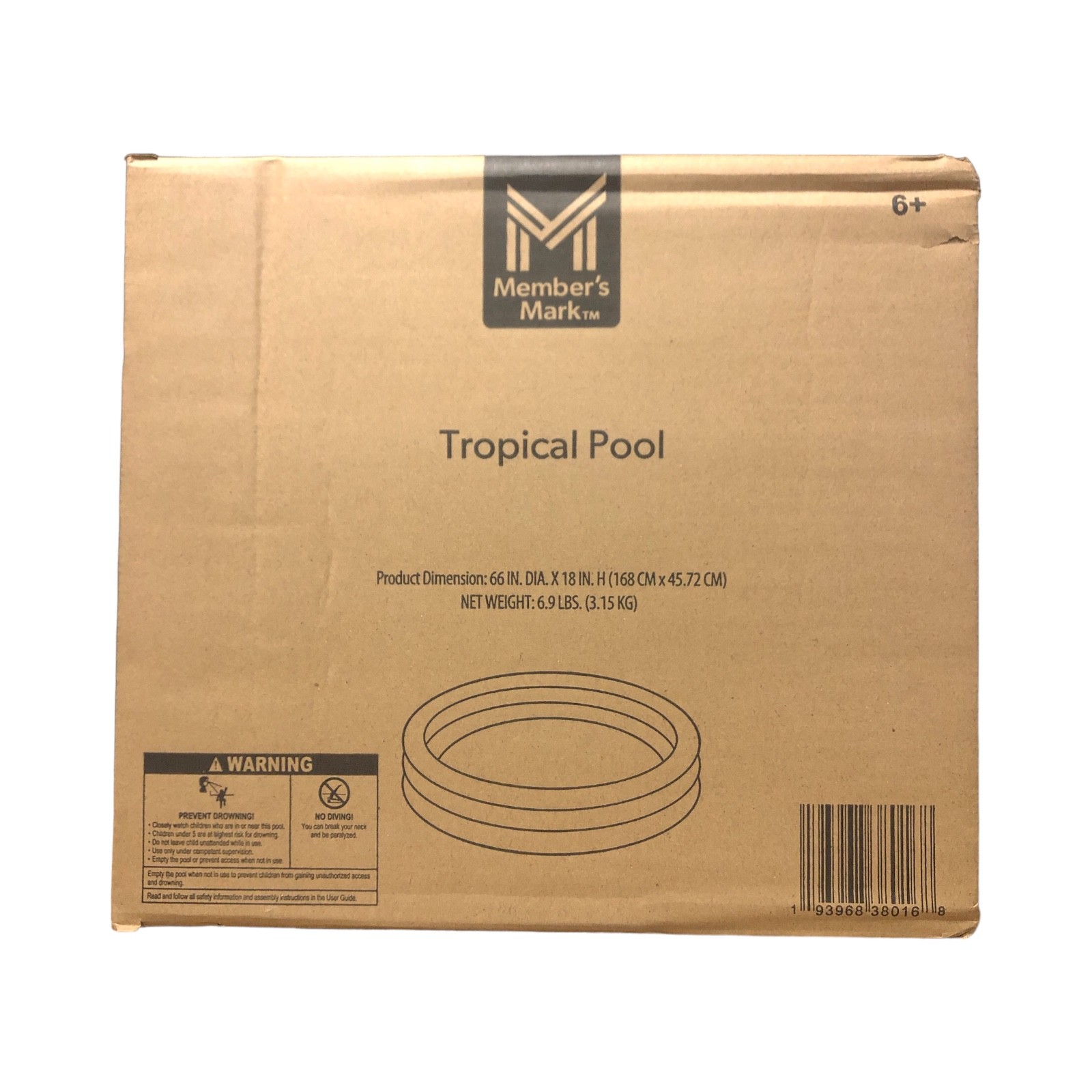 Member's Mark Inflatable Tropical Pool, 5.5 Feet Diameter, Tropical Floral Print gallery