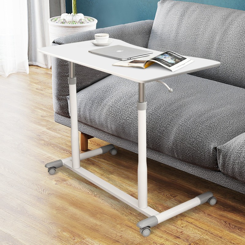 Costway Height Adjustable Computer Desk Sit to Stand Rolling Table White gallery