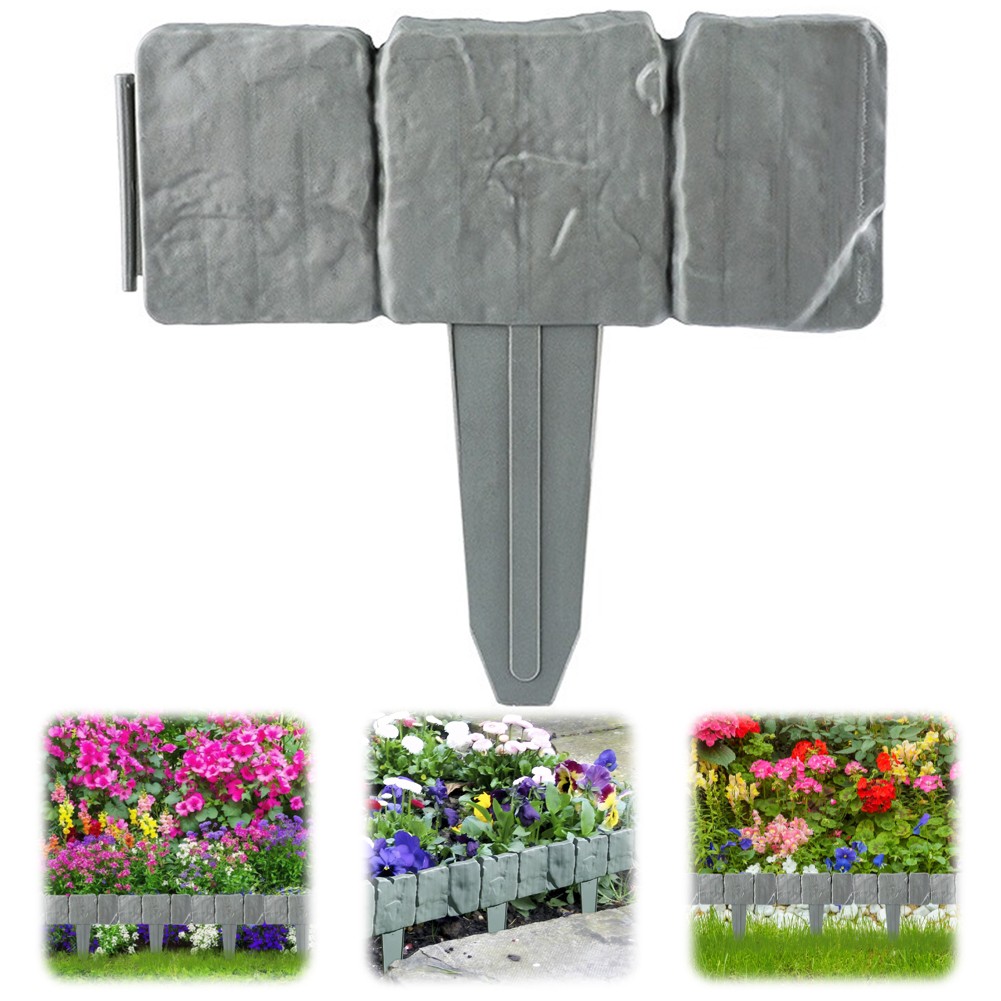 Garden Edging Border Imitation Stone Fence Partition Fence Garden Decor (30pcs) gallery