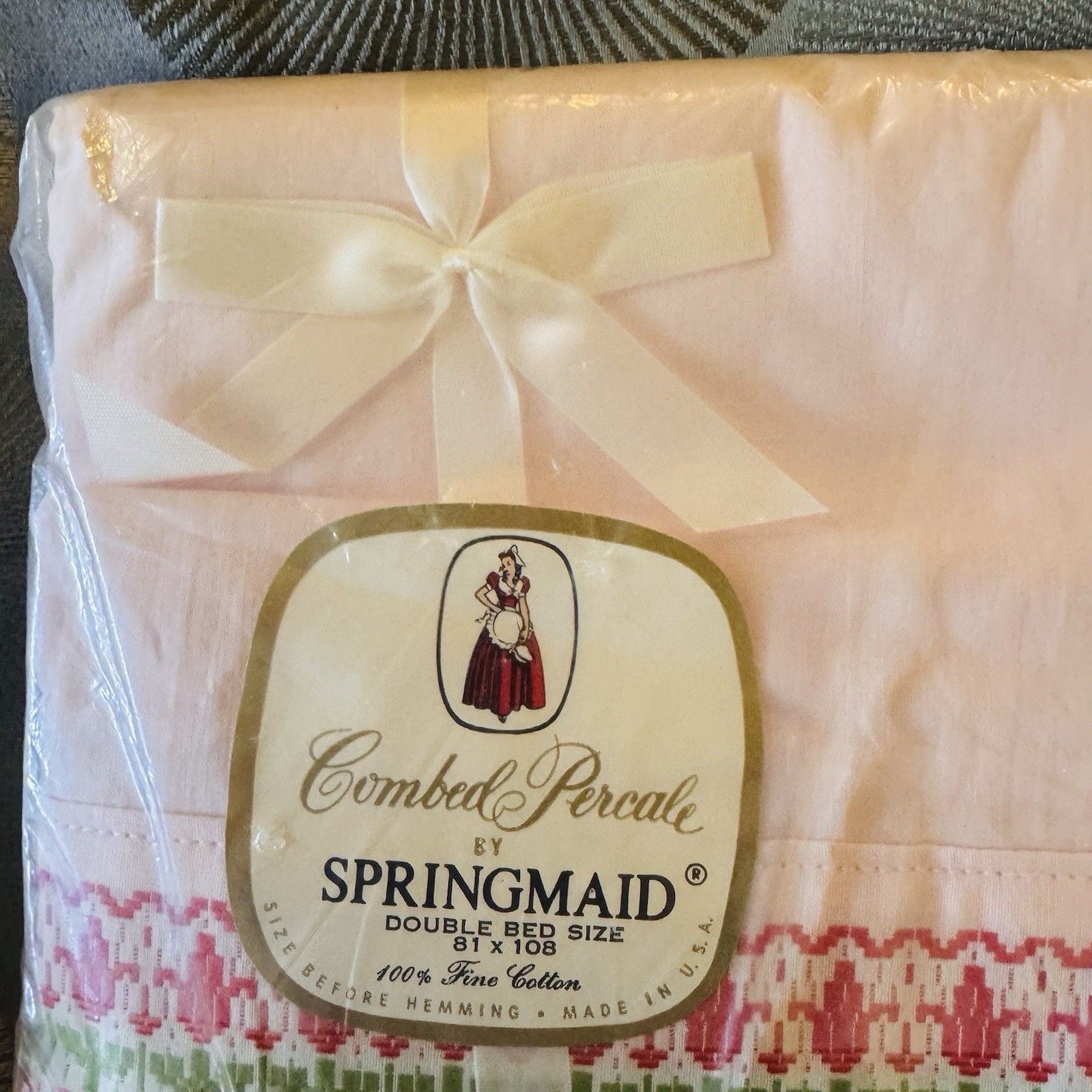 Vintage Springmaid Combed Percale Double Bed Sheet 81x108 New in Package gallery