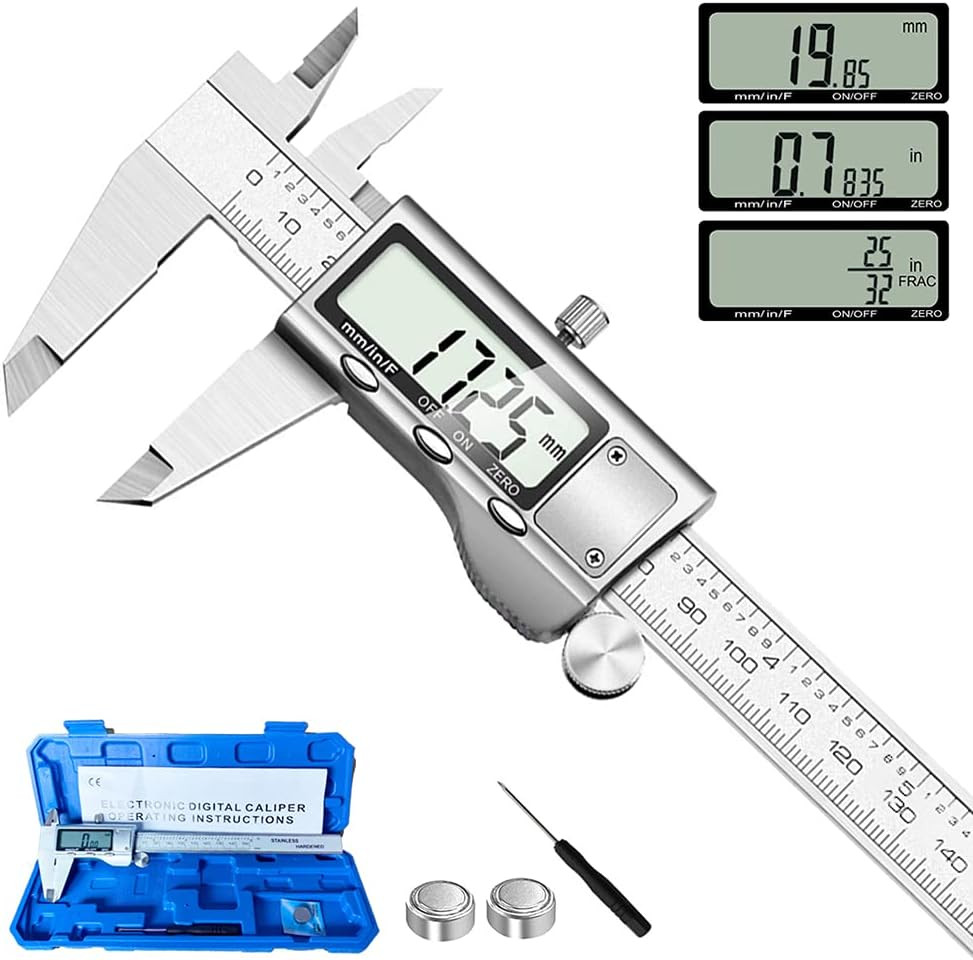 Digital Caliper Measuring Tool, Stainless Steel Vernier Caliper Digital Micromet