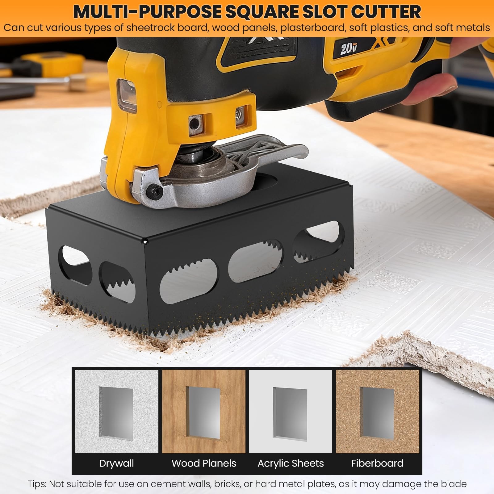 1 PCS Drywall Outlet Cutter Tool - Square Slot Cutter, Fits Most Oscillating ... gallery