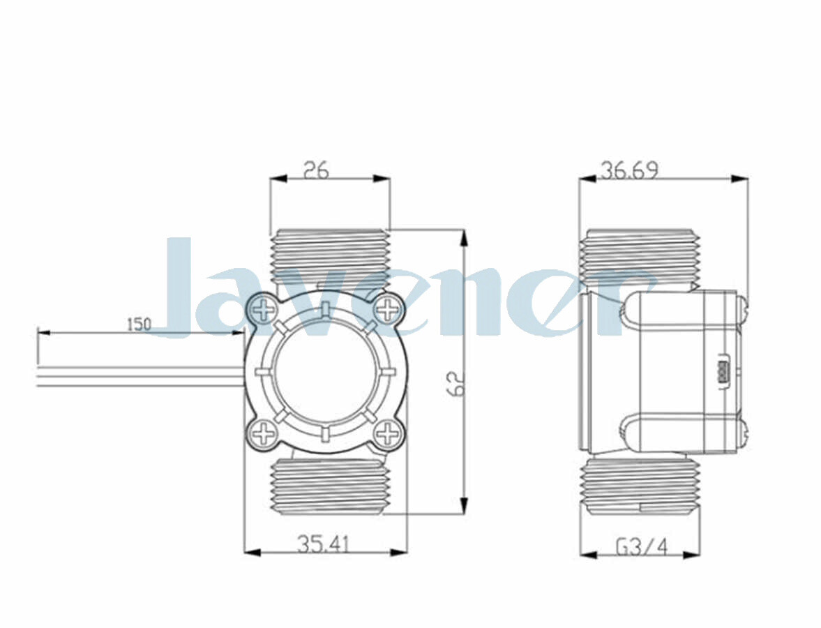 G3/4" 1-30L/min Water Flow Sensor Switch Flow Meter Flowmeter Water Control gallery