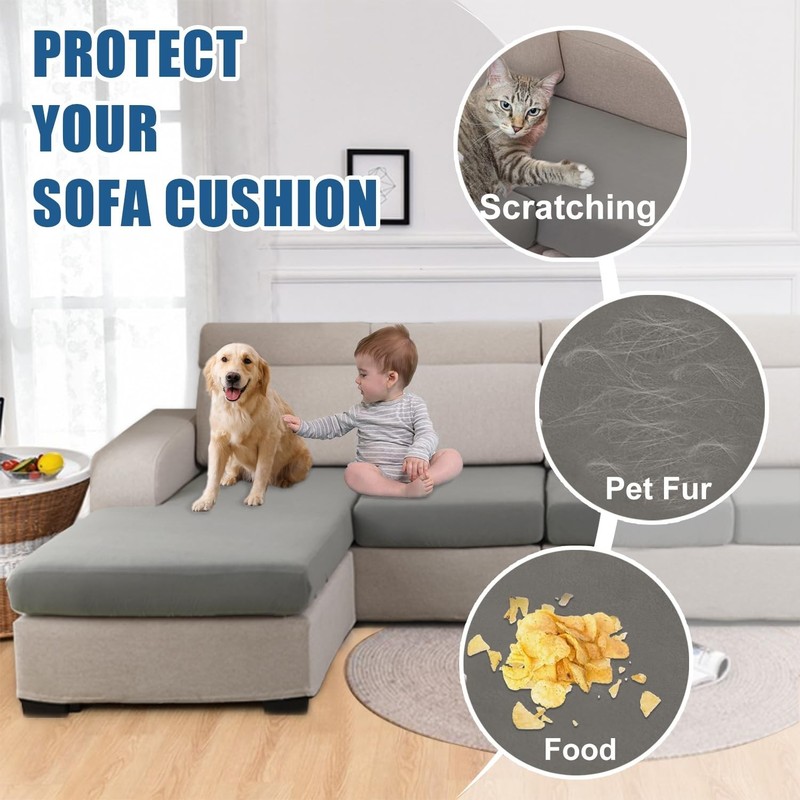 100% Waterproof Couch Cushion Covers, Stretch Sofa Seat Covers, Reversible So... gallery
