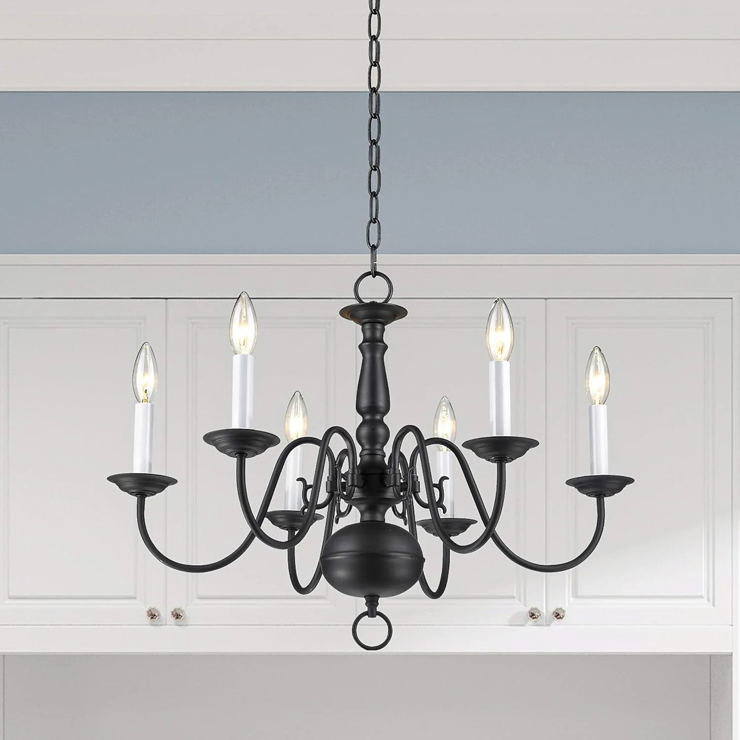 Bronze Six Light Chandelier Traditional Steel Fixture Modern Home Lighting Decor gallery