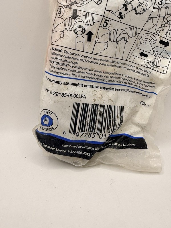 HSARKBITE 22185-0000LFA 3/4" x 3/4" PUSH TO CONNECT BALL VALVE ~ NEW ~ gallery
