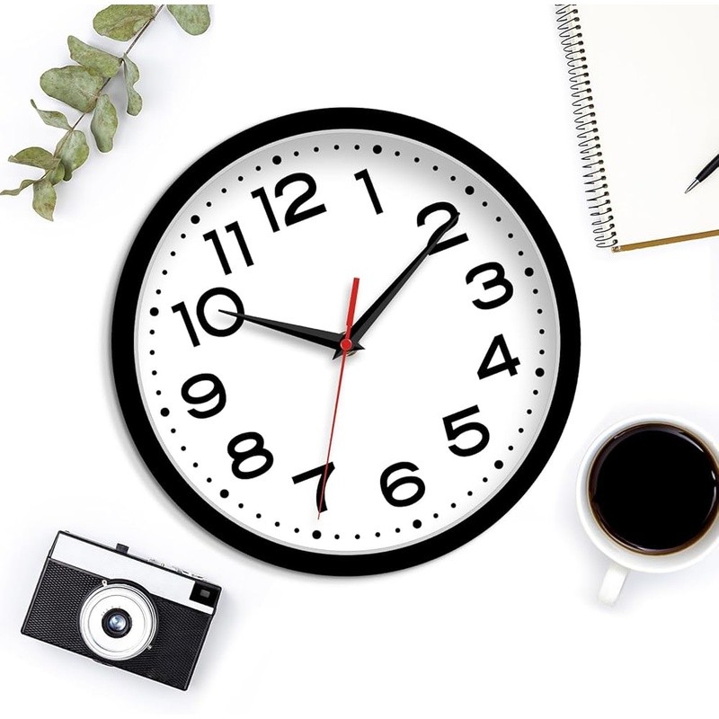 Silent Battery Powered Wall Clock Large Numbers Easy Read Indoor Outdoor New gallery