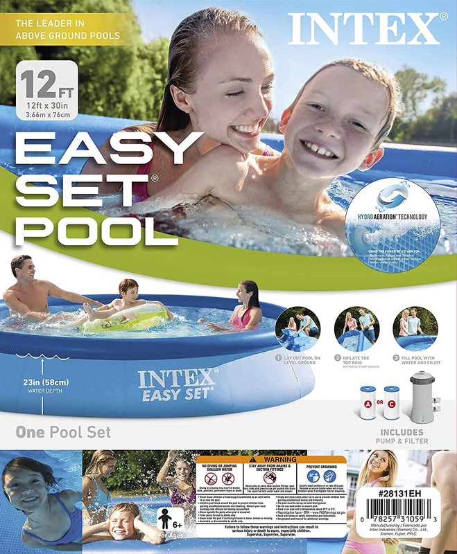 Intex 28131EH 12ft x 30in Inflatable Swimming Pool with Filter Pump gallery