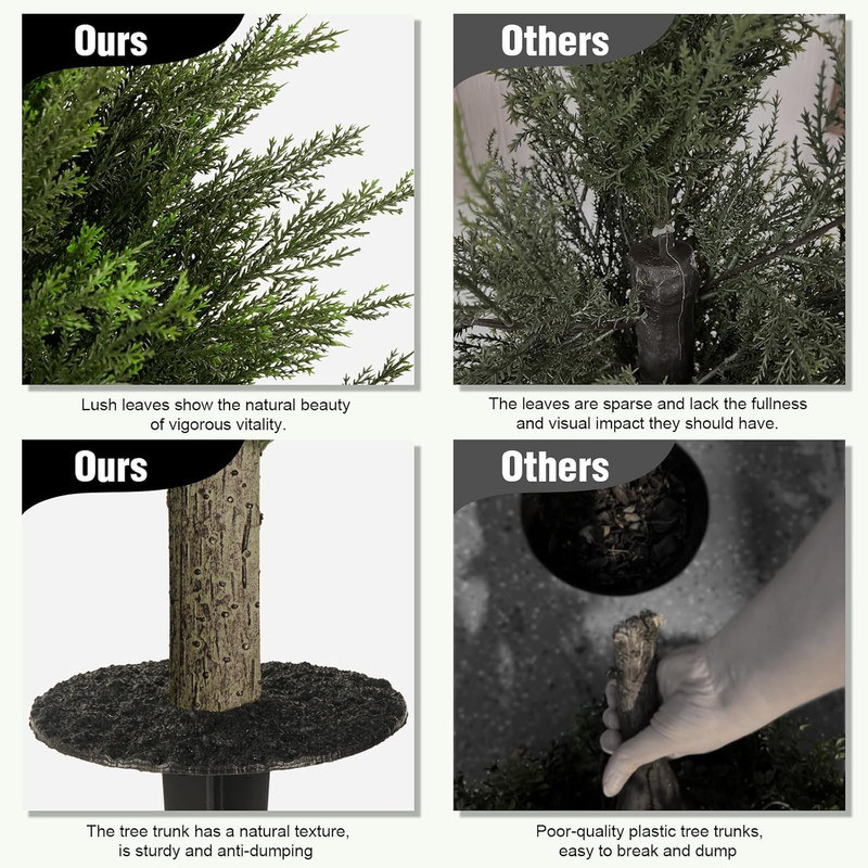 2Ft Artificial Cypress Topiary Trees Set - Realistic Faux Plants for Home Decor gallery