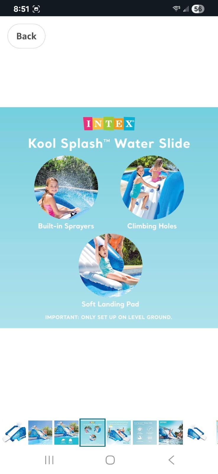 Intex Kool Splash Inflatable Swimming Pool Water Slide - Blue/White (58849EP) gallery