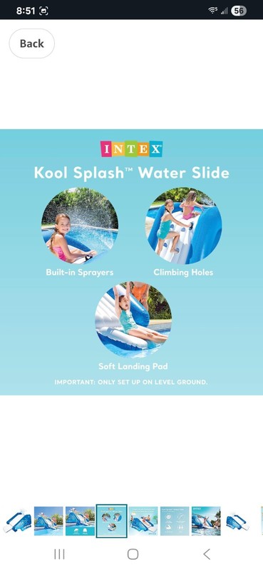 Intex Kool Splash Inflatable Swimming Pool Water Slide - Blue/White (58849EP) gallery