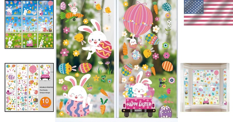 Celebrate Easter with 10 Stylish Window Clings - Perfect Decoration for All Ages gallery