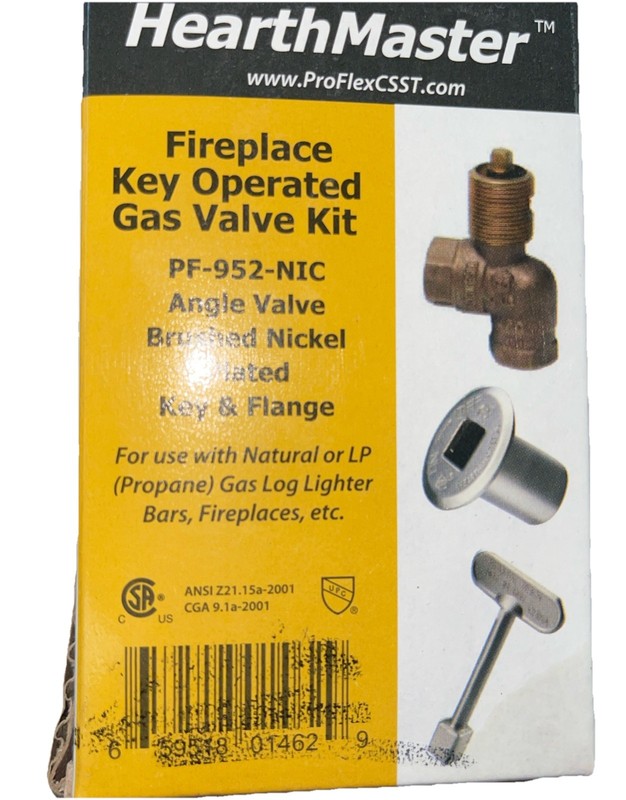 *NEW* HearthMaster Pro Flex Fireplace Key Operated Gas Valve Kit PF-954-NIC gallery