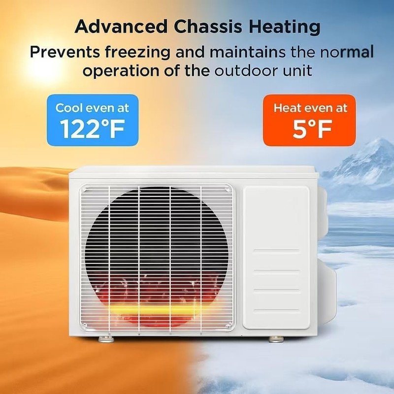 11500 BTU Mini Split Air Conditioner WiFi Wall Mounted 208/230V Single Zone Syst gallery